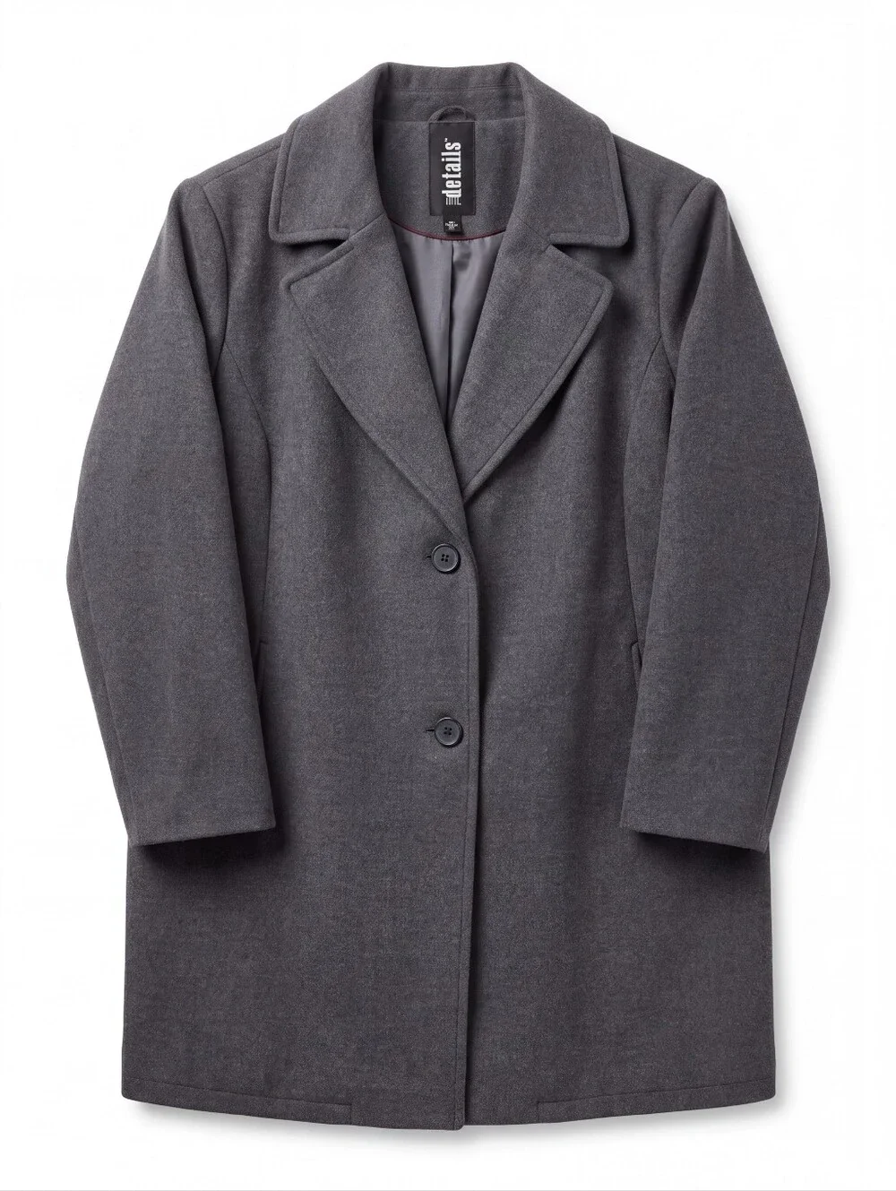 Women's Gray Coat Details International Size 3X